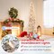 Pre lit Slim Flocked Christmas Tree with Warm Lights and Metal Stand